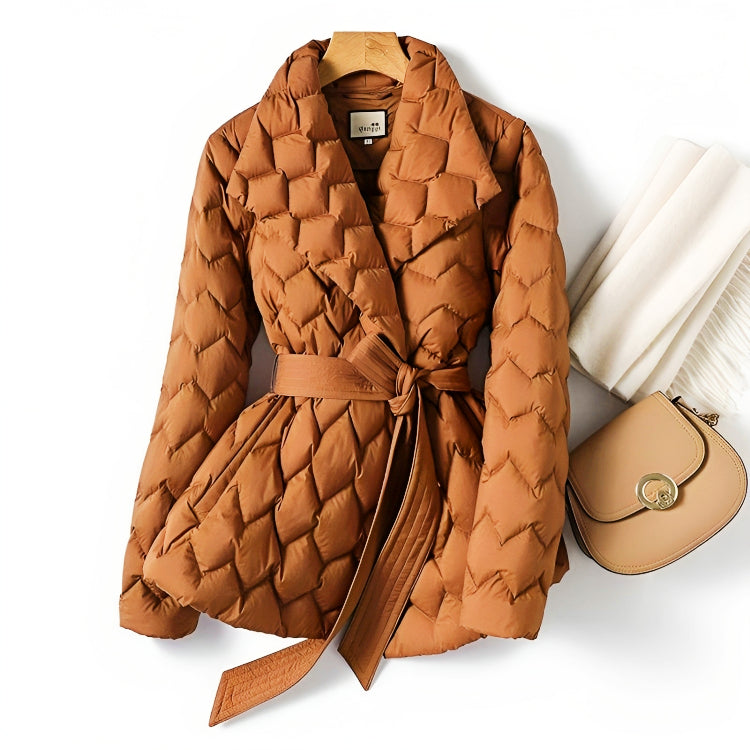 Stylish Quilted Women's Jacket - Eliana-Orange-M-The Livary