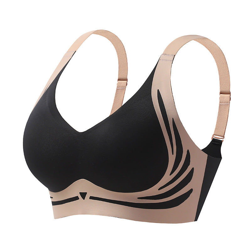 Wireless Push-up Bra – ComfortLift-Black-M(BC)(45-55KG)-The Livary