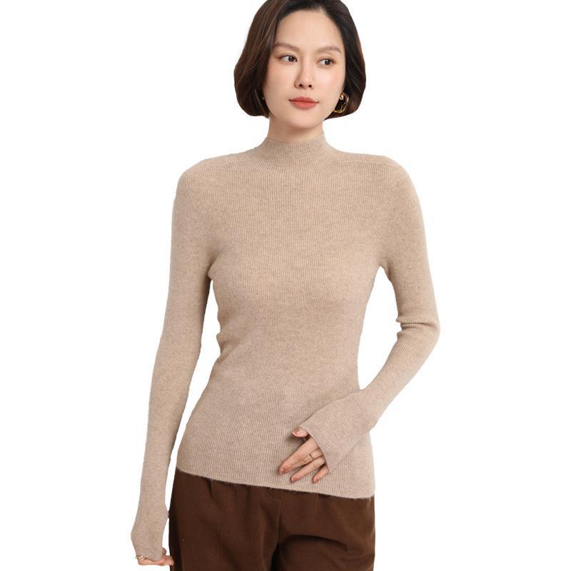 Knitted Women's Sweater with Half Polo - Sophie