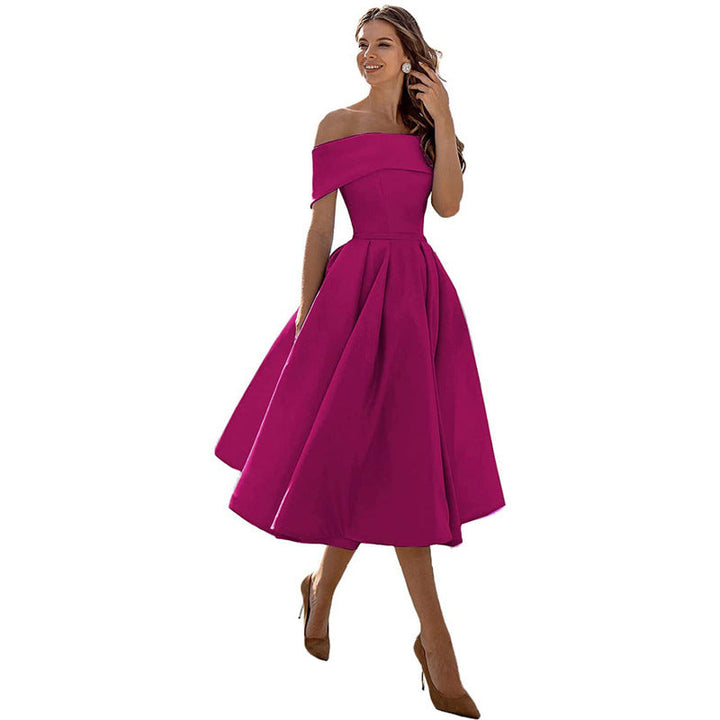 Strapless & Figure-hugging Satin Party Dress for Women – Mirella-Rose Red-S-The Livary