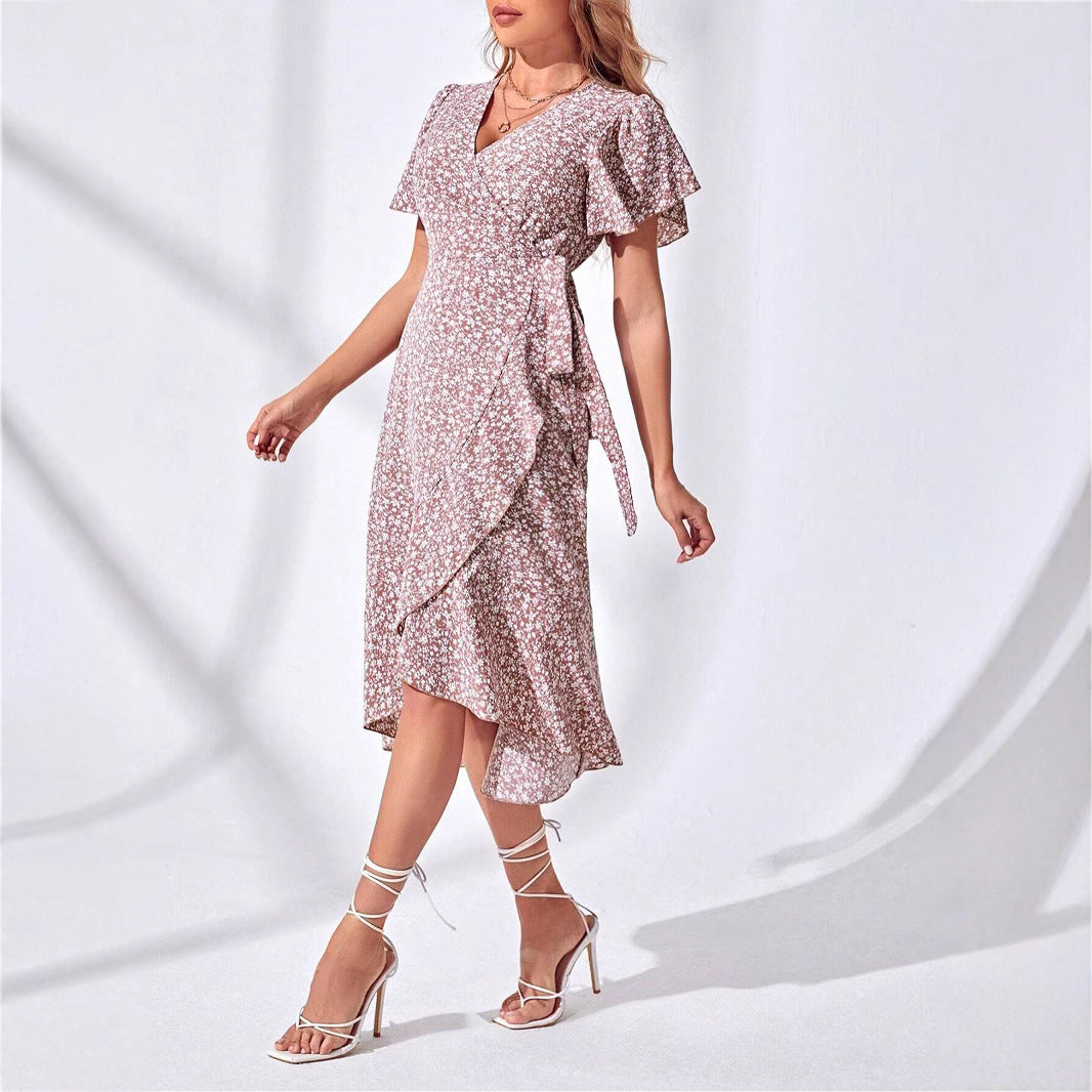 Light & Playful Summer Wrap Dress with Floral Pattern – Amira-S-The Livary