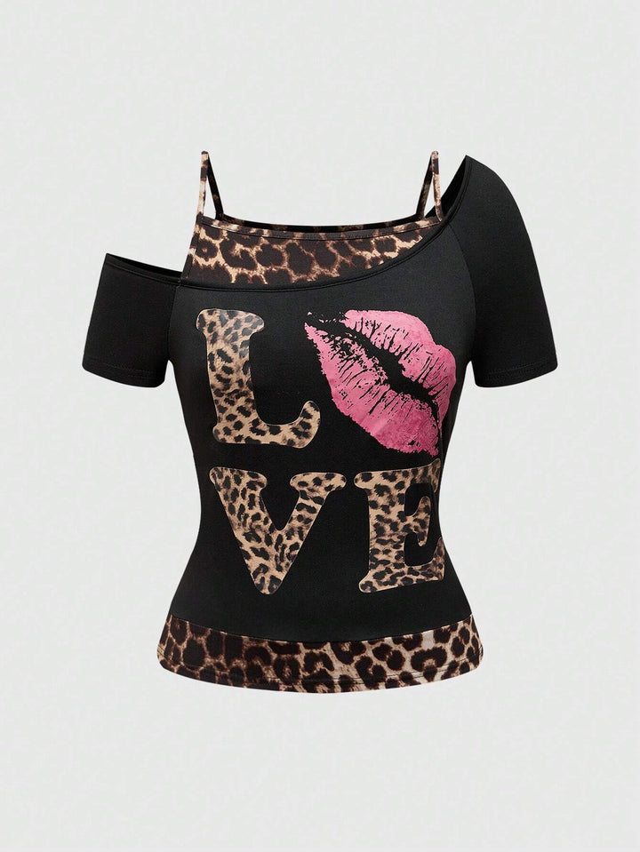 Trendy Women's Off-Shoulder Shirt with Leopard Print - Zaria-S-The Livary