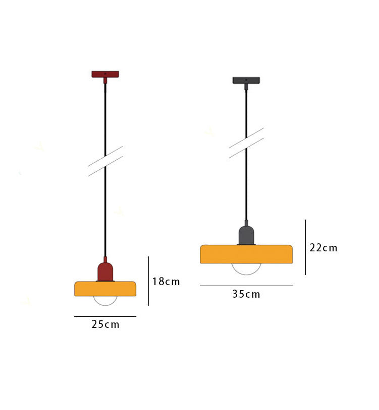 AA OUT OF STOCK Colourful Pendant Lamp in Bauhaus Style - StiloGlas-25 x 18 cm-Green-Red-The Livary