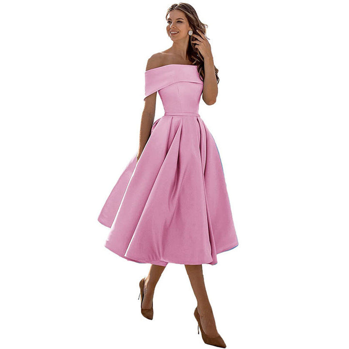 Strapless & Figure-hugging Satin Party Dress for Women – Mirella-Pink-S-The Livary