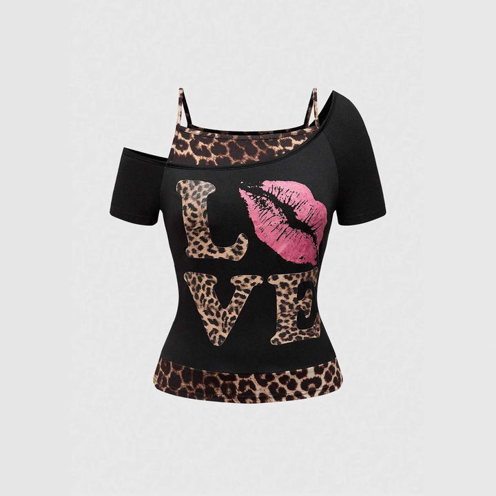 Trendy Women's Off-Shoulder Shirt with Leopard Print - Zaria-S-The Livary