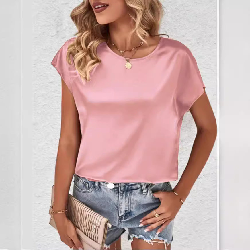 Stylish women's batwing sleeve top with a round neck – Milena-Black-S-The Livary