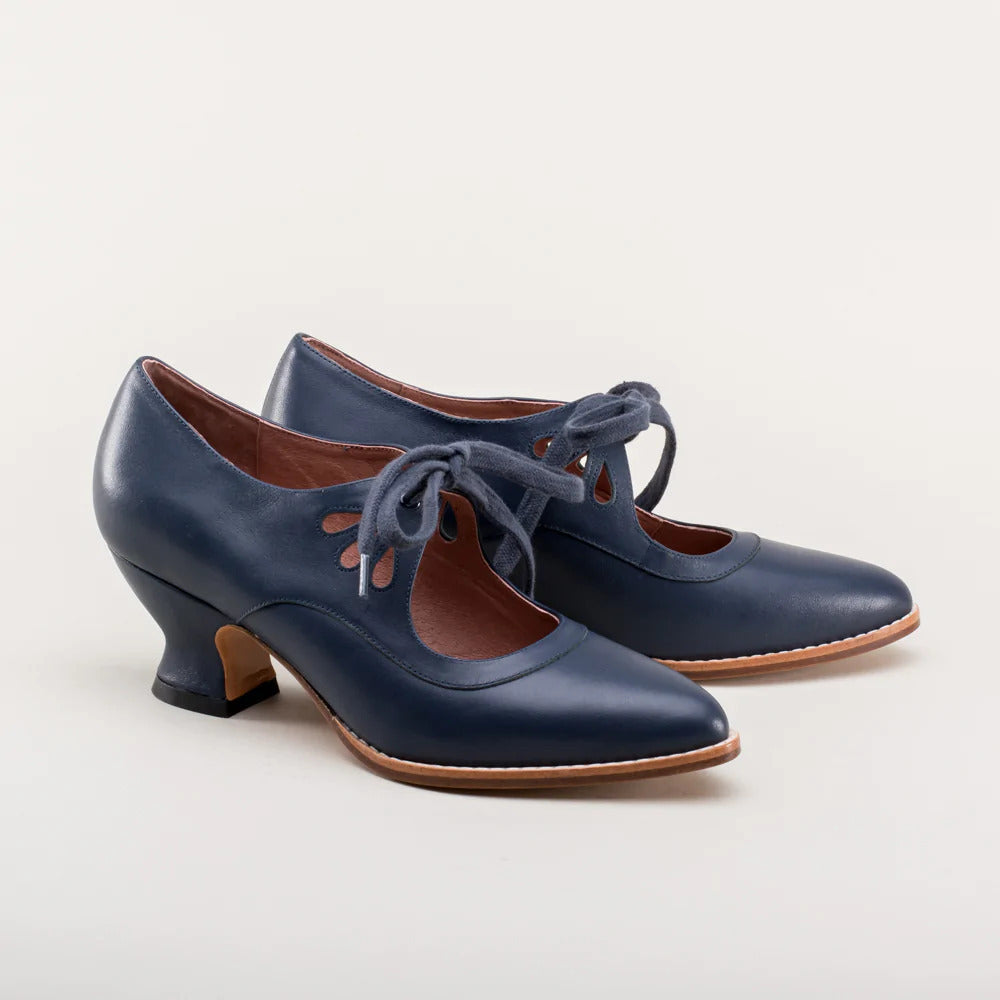 Orthopaedic leather pumps – Viviana-Blue-2.5-The Livary