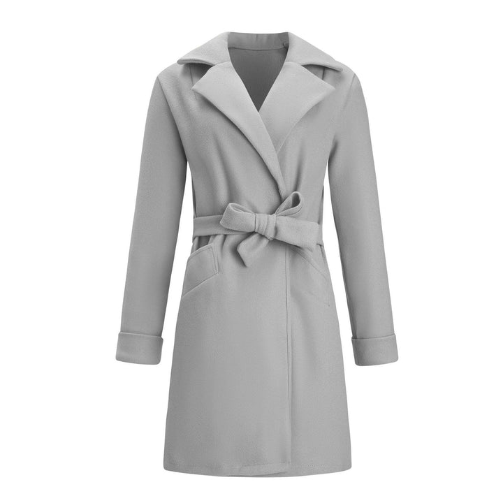 Long Double-Breasted Wool-Look Coat for Women - Elise-Black-S-The Livary