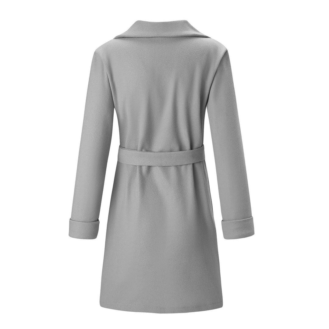 Long Double-Breasted Wool-Look Coat for Women - Elise-Black-S-The Livary