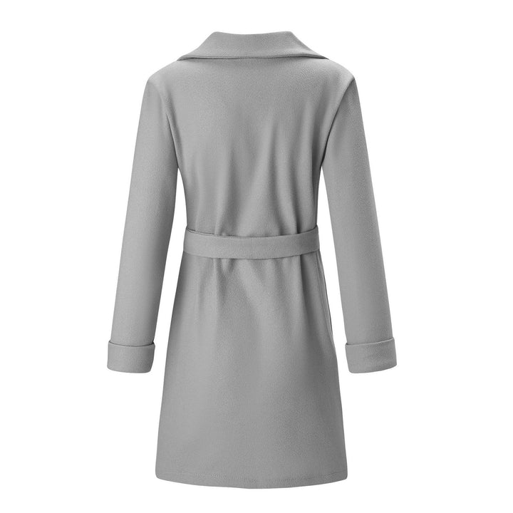 Long Double-Breasted Wool-Look Coat for Women - Elise-Black-S-The Livary