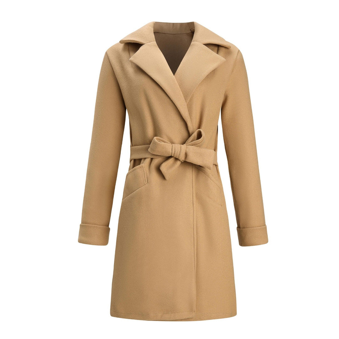 Long Double-Breasted Wool-Look Coat for Women - Elise-Black-S-The Livary