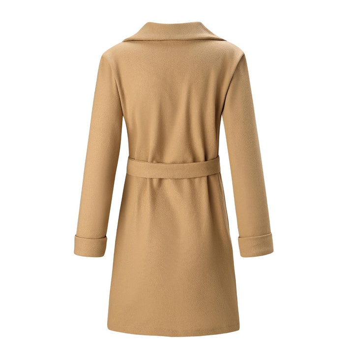Long Double-Breasted Wool-Look Coat for Women - Elise-Black-S-The Livary