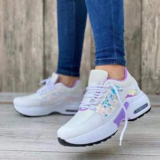 CloudStride Air | Casual Sneakers with Cushioned Heel for Women-White-3.5-The Livary