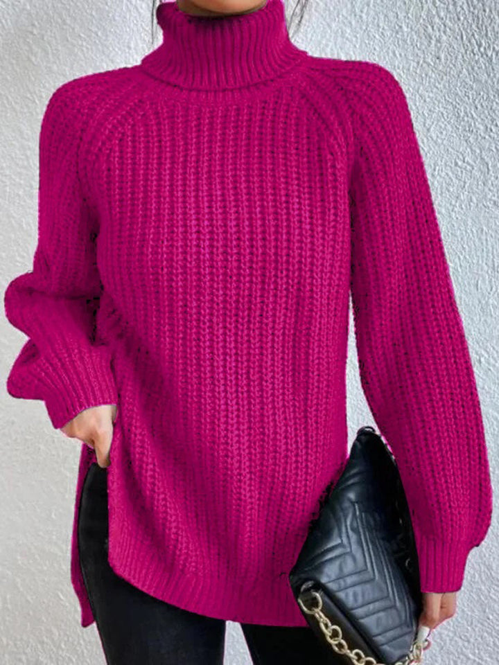 Trendy Knitted Women's Turtleneck - Esmée-Pink-S-The Livary