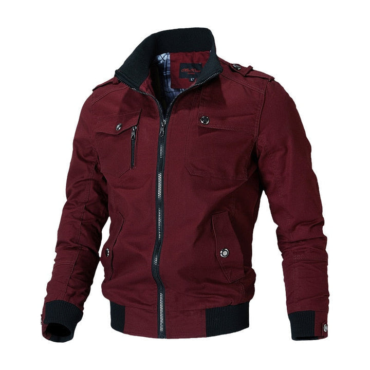 Cool Men's Bomber Jacket - Aiden-Red-M-The Livary