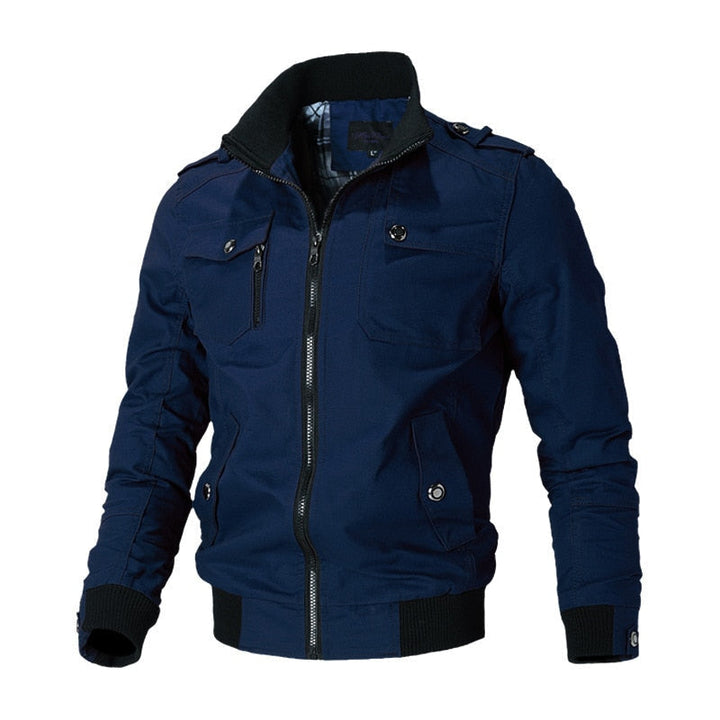 Cool Men's Bomber Jacket - Aiden-Blue-M-The Livary