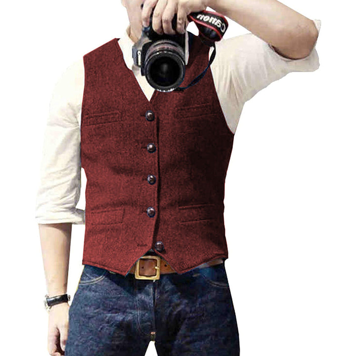 Stylish Men's Vest - Victor-Red-XS-The Livary