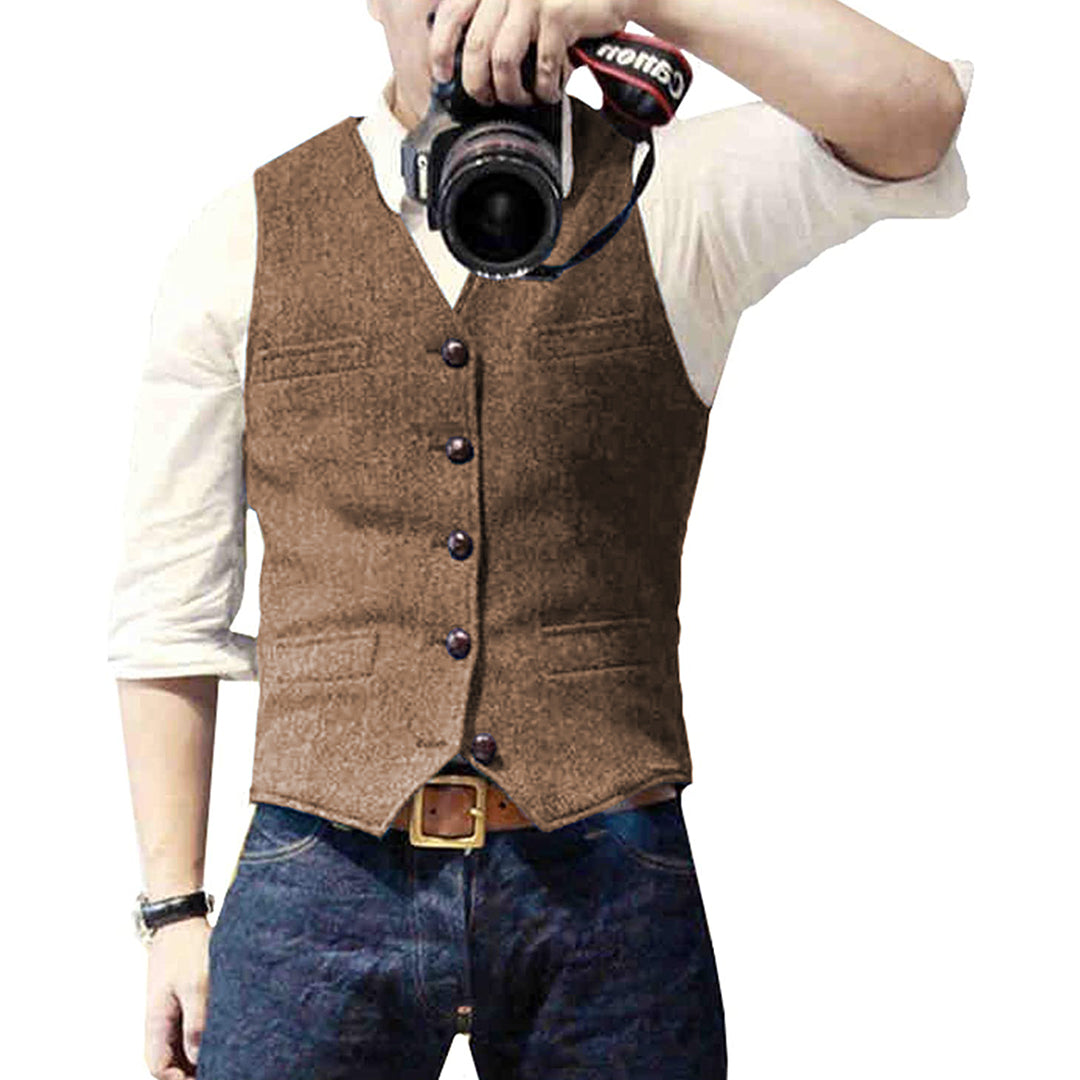 Stylish Men's Vest - Victor-Brown-XS-The Livary