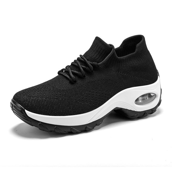 Pain-Relieving Ladies Sneakers - ComfortMax-Black/white-2.5-The Livary
