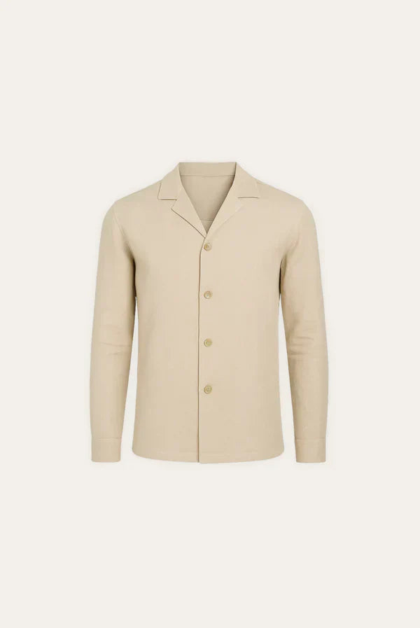Stylish men's linen shirt with concealed button placket – Eliano-XS-The Livary
