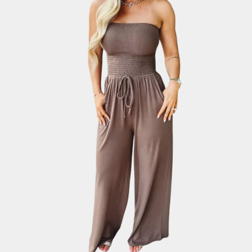 Bandeau Jumpsuit for Women - Livia-Brown-2XS-The Livary