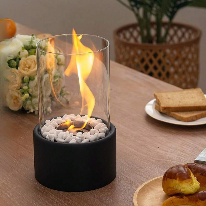 Classic Oil Lamp with Open Flame - Lumora-Black-Medium-The Livary