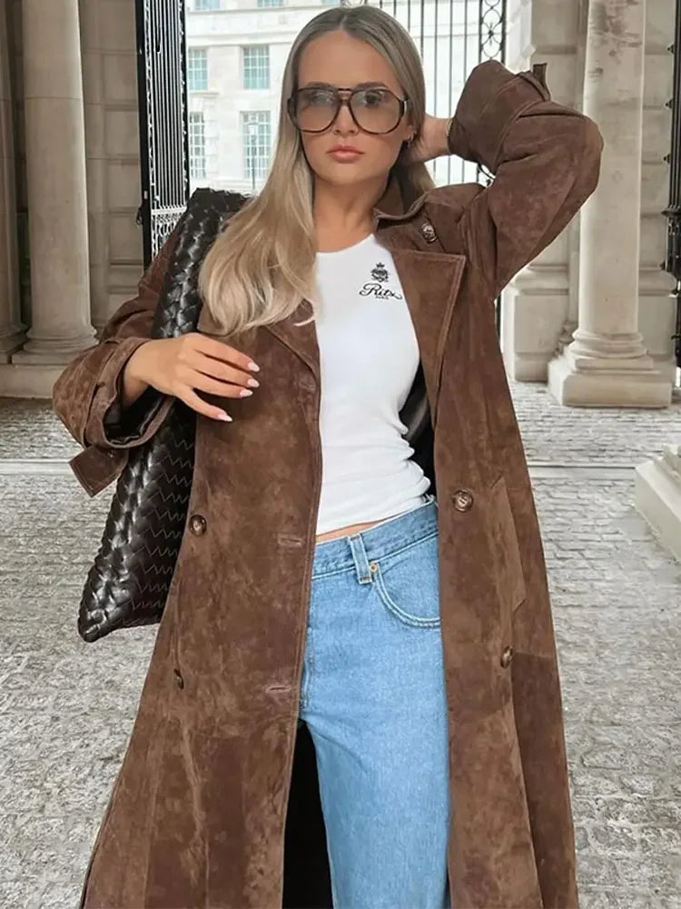 Faux Suede Winter Jacket for Women - Sorina-S-The Livary