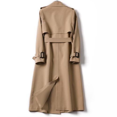 Elegant women's trench coat with double buttons – Celina-Khaki-S-The Livary