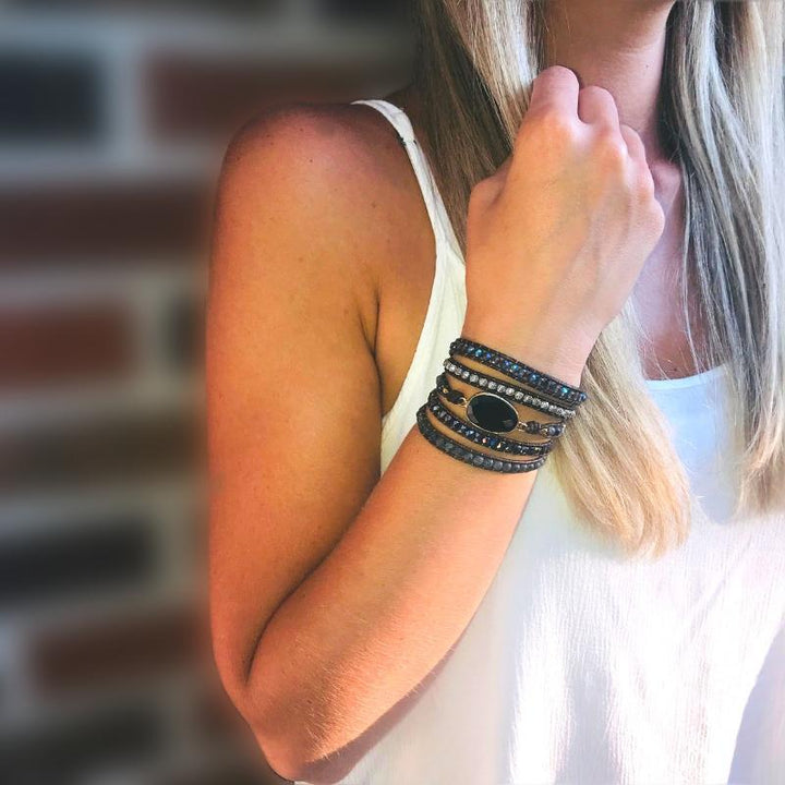 Onyx Moonlight Protective Wrap Bracelet - Lunara-The Livary