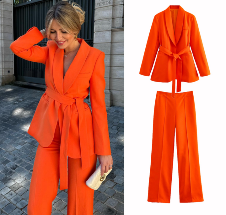 Stylish 2-Piece Women's Suit - Lena-Pink-XS-The Livary