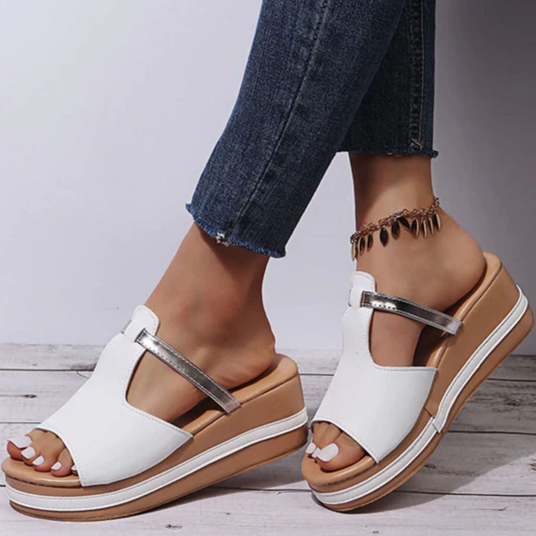 Orthopaedic Sandals with Raised Sole - Elevia-White-2.5-The Livary