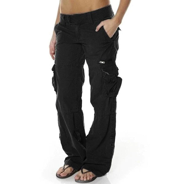 Casual Cargo Trousers for Women - Nova-Black-S-The Livary