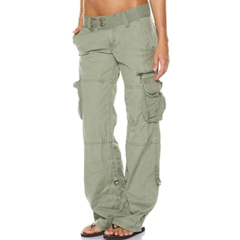 Casual Cargo Trousers for Women - Nova-Green-S-The Livary