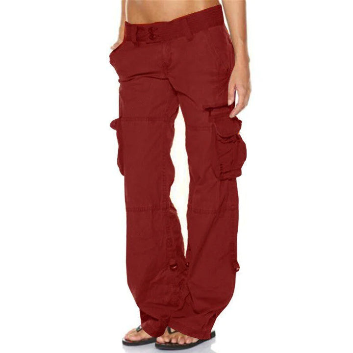 Casual Cargo Trousers for Women - Nova-Red-S-The Livary