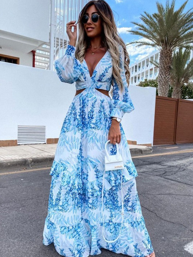 Long Dress with Timeless Appeal - Elara-Blue-XS-The Livary