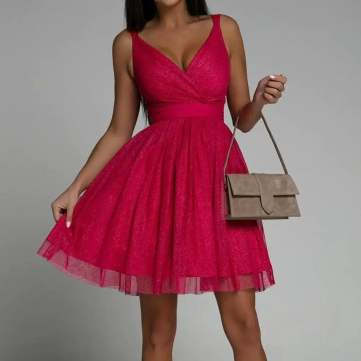 Shimmering Sequin Party Dress - Seraphina-Pink-XS-The Livary
