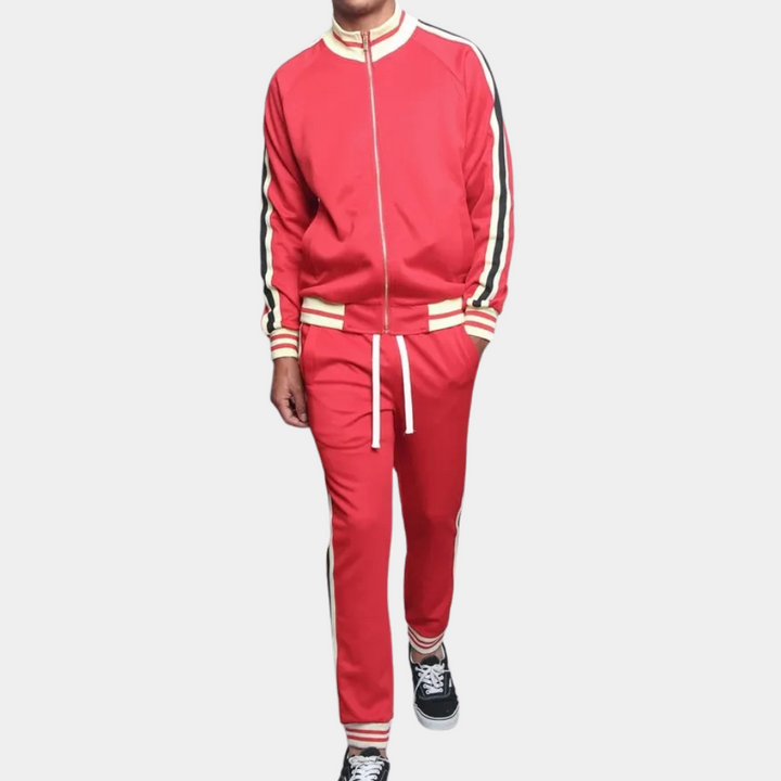 Sporty Tracksuit for Men - Santino-Red-S-The Livary