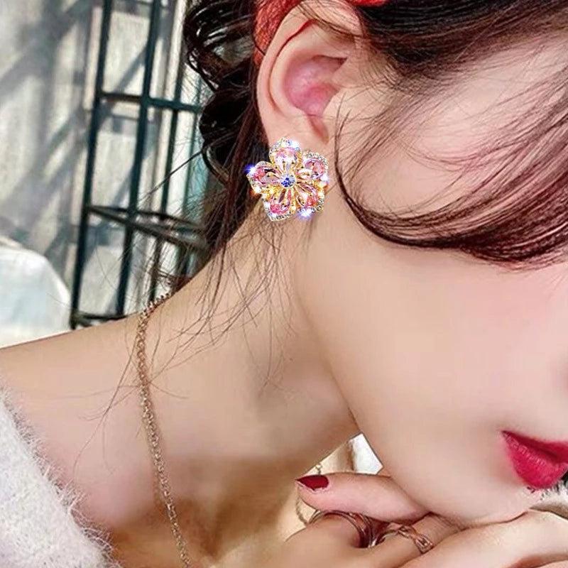 Sterling Zirconia Rainbow Earrings - Jasmin-The Livary
