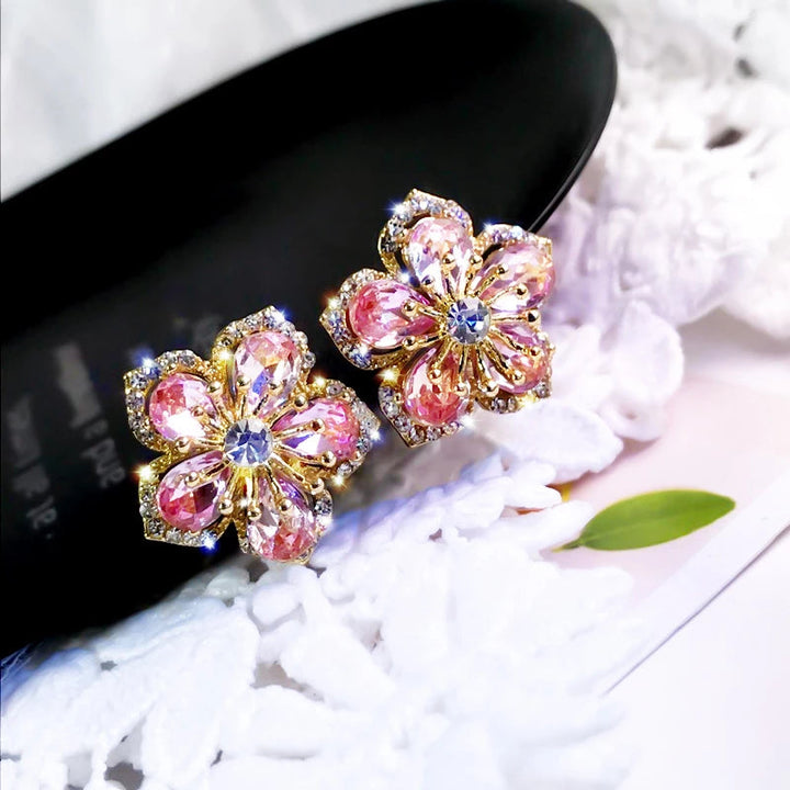 Sterling Zirconia Rainbow Earrings - Jasmin-The Livary