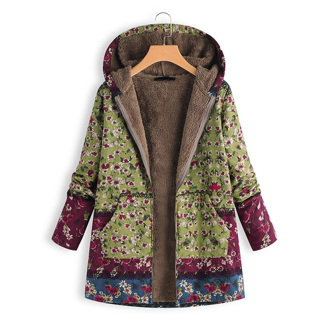 Long Ladies Teddy Coat with Hood - Seraphina-Green-S-The Livary