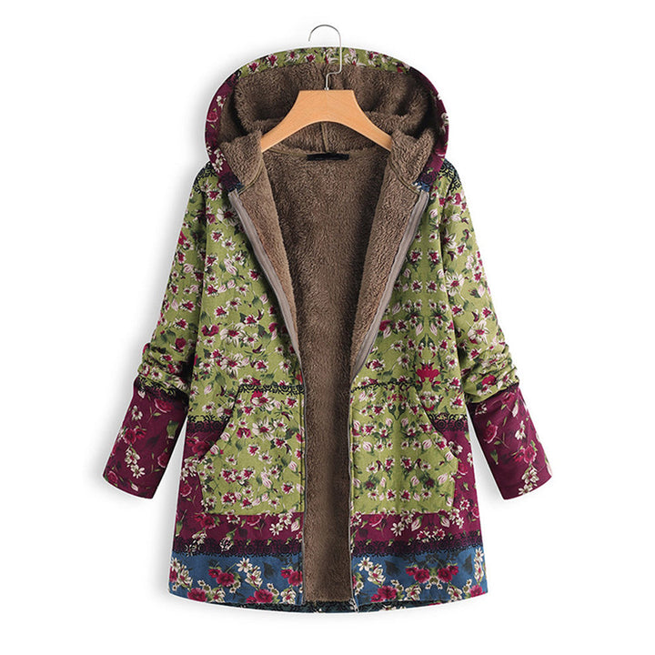 Long Ladies Teddy Coat with Hood - Seraphina-Green-S-The Livary