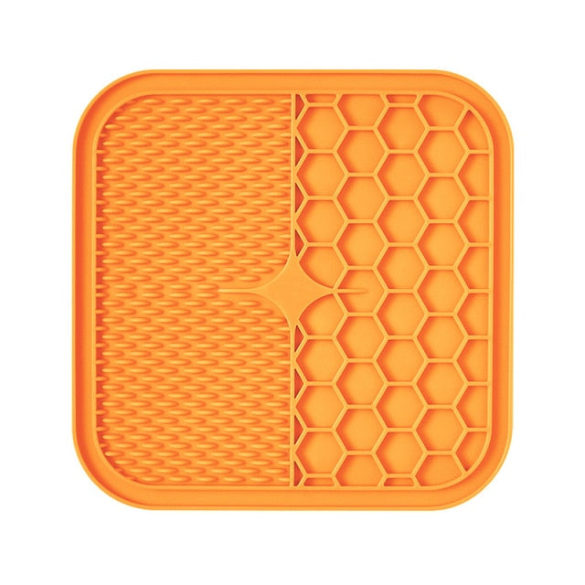 Anti-Stress Dog Lick Mat - LickEase-Orange-S (15x15 cm)-The Livary