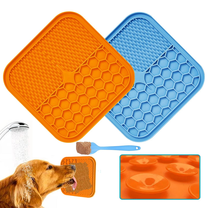 Anti-Stress Dog Lick Mat - LickEase-Blue-S (15x15 cm)-The Livary