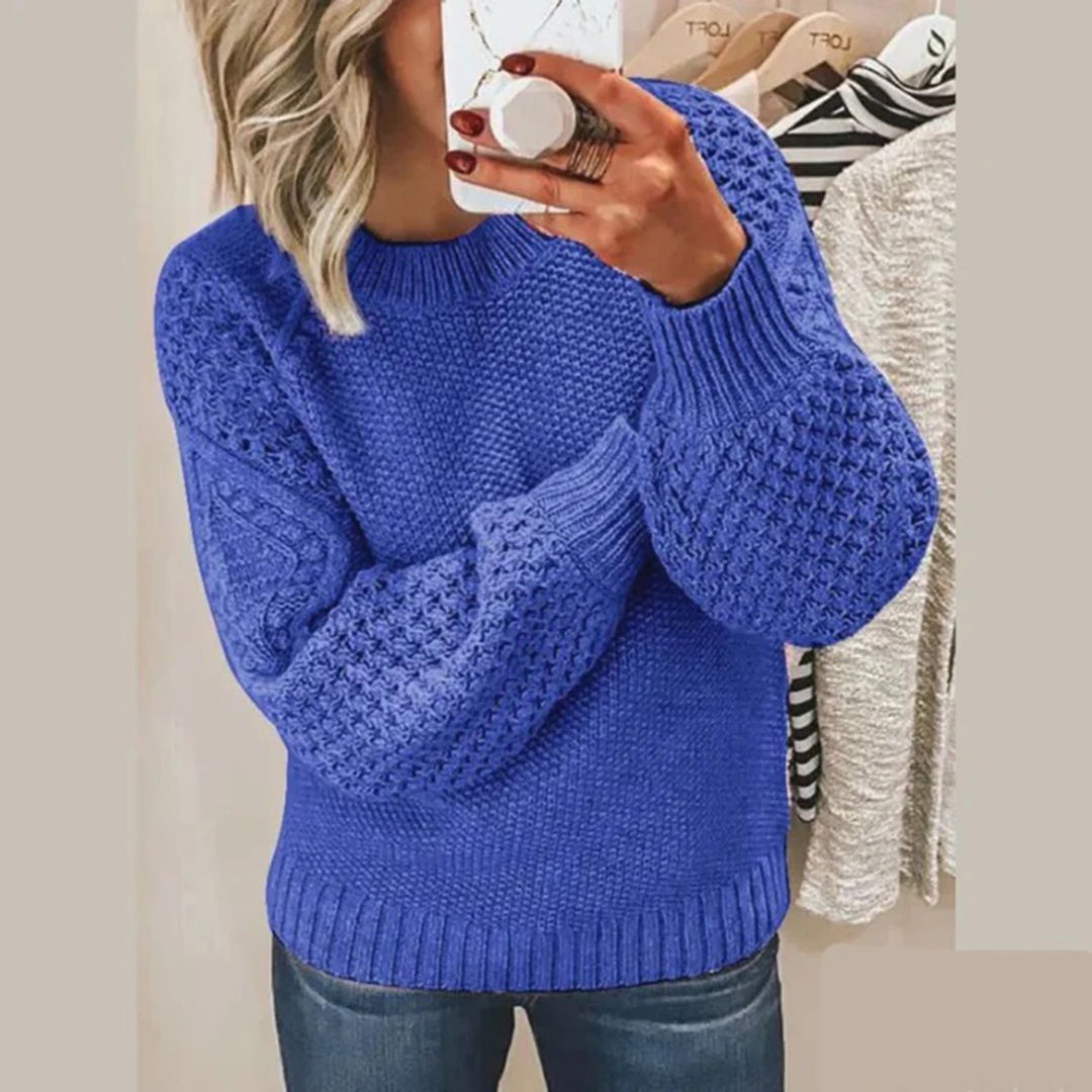 Knitted Women's Sweater - Elina-Blue-S-The Livary