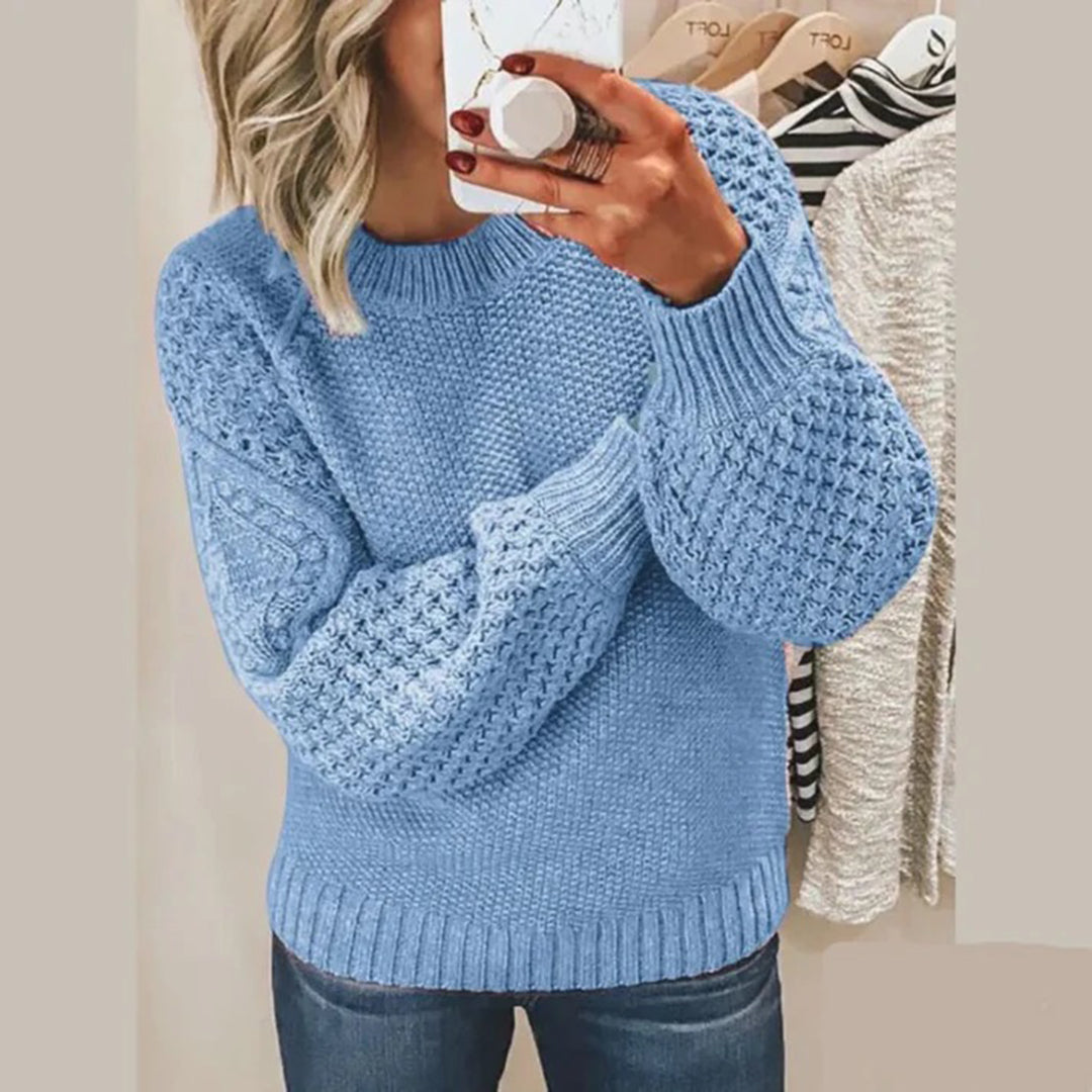 Knitted Women's Sweater - Elina-Light blue-S-The Livary