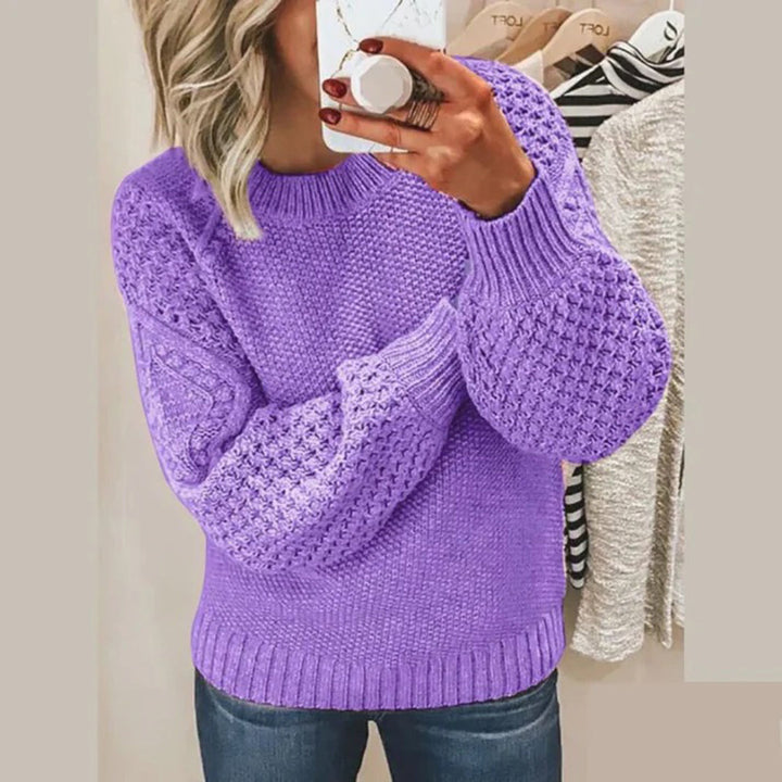 Knitted Women's Sweater - Elina-Purple-S-The Livary