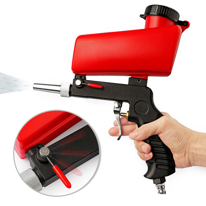 Portable handheld pneumatic sandblasting gun-Aluminium alloy sand blasting gun-The Livary