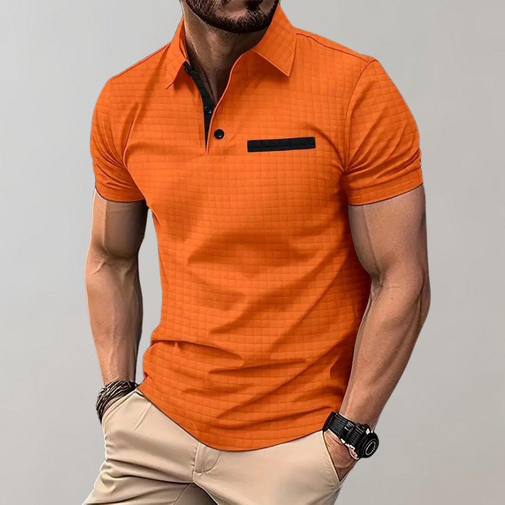 Paolo - Trendy Polo Shirt for Men-Orange-S-The Livary