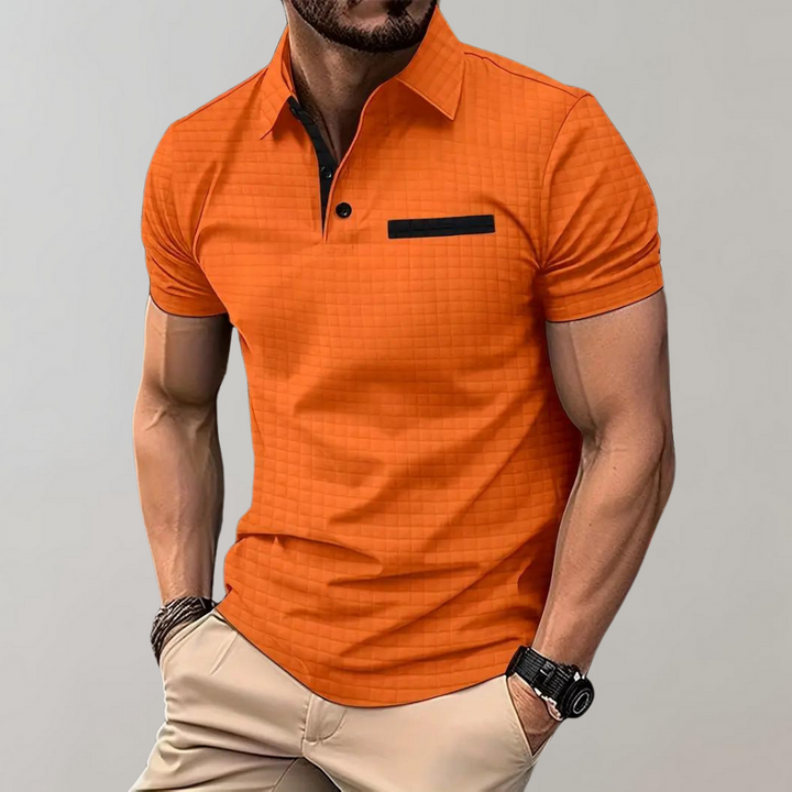 Paolo - Trendy Polo Shirt for Men-Orange-S-The Livary
