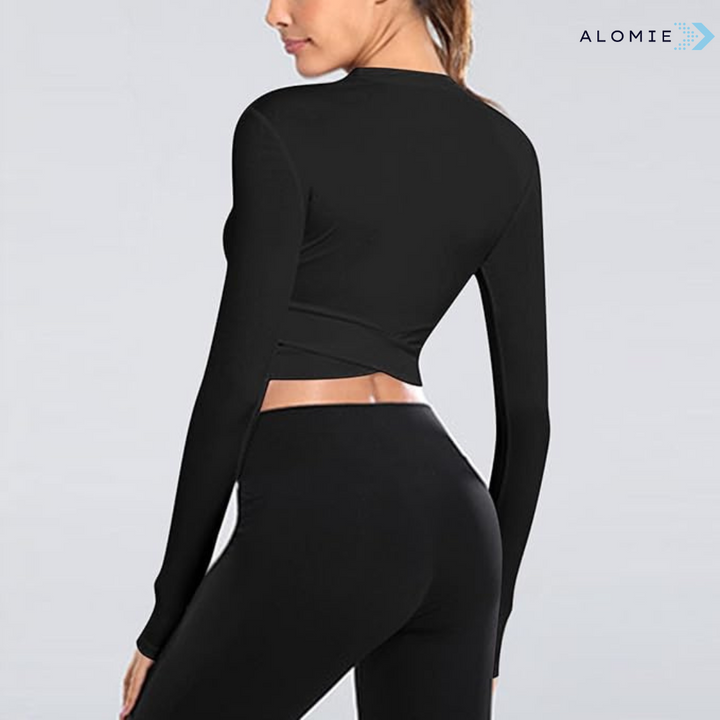 Seamless Pilates & Yoga Top - Sophia-Black-S-The Livary